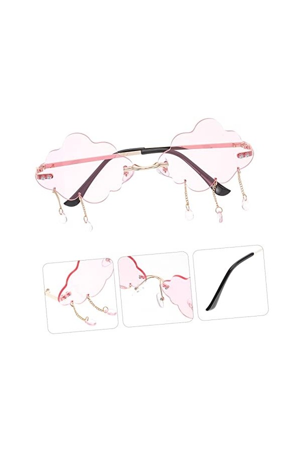 USHOBE 5Pcs Lunettes De Soleil Lunettes Sans Monture Irrégulières Nuances Sans Cadre Nuage Lunettes De Bal Verre Nuage Lunett