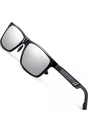ATTCL Classique Lunettes De Soleil homme Polarisées Lunettes 16560black-silver UV400 CAT 3 CE