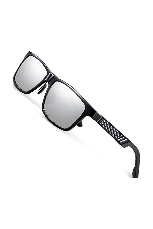 ATTCL Classique Lunettes De Soleil homme Polarisées Lunettes 16560black-silver UV400 CAT 3 CE