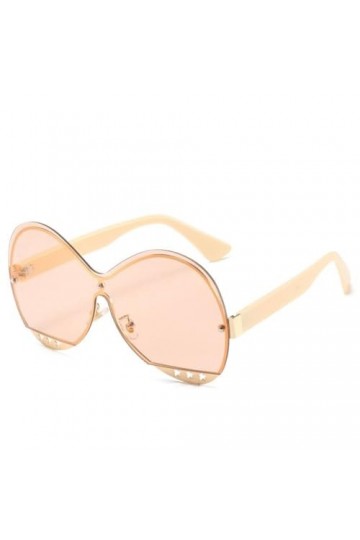 Lunettes de Soleil Une Pièce Surdimensionnées Femmes Mode Rondes sans Monture Hommes Lunettes de Soleil pour Femme Cadre en M