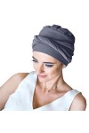 CAREBELL Turbante Confort Bambou Bonnet oncologique pour chimiothérapie ou alopécie, Bleu marine 08, Taille Unique