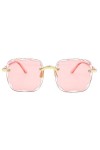 ANICHE Lunettes de Soleil pour Femmes, Femmes/Hommes Retro Lunettes de Soleil carrées Femmes sans Cadre dégradé Lunettes de S