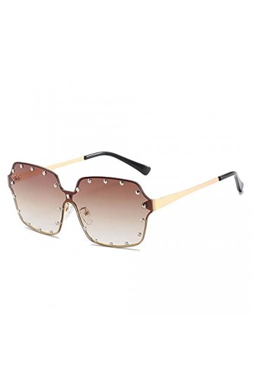 DLSM Rivet carré sans chasse-rivet hommes lunettes de soleil femmes de la mode surdimensionnée de lunettes de soleil gradient