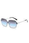 DLSM Rivet carré sans chasse-rivet hommes lunettes de soleil femmes de la mode surdimensionnée de lunettes de soleil gradient