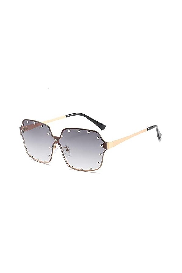 DLSM Rivet carré sans chasse-rivet hommes lunettes de soleil femmes de la mode surdimensionnée de lunettes de soleil gradient
