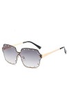 DLSM Rivet carré sans chasse-rivet hommes lunettes de soleil femmes de la mode surdimensionnée de lunettes de soleil gradient