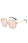 DLSM Rivet carré sans chasse-rivet hommes lunettes de soleil femmes de la mode surdimensionnée de lunettes de soleil gradient