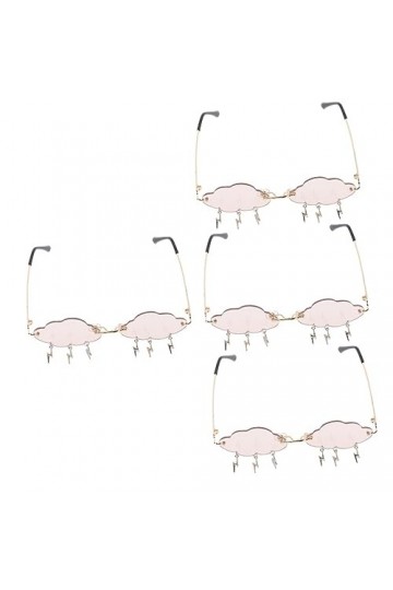 SOIMISS 4 Pièces Lunettes De Soleil Nuage Lunettes En Forme Lunettes De Soleil Disco Cool Lunettes De Soleil De Quai Pour Fem