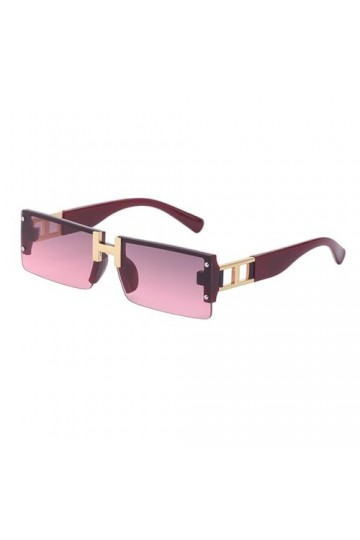 HPIRME Lunettes de soleil carrées sans monture pour femmes, lunettes de soleil rétro pour hommes UV 400,7, taille unique