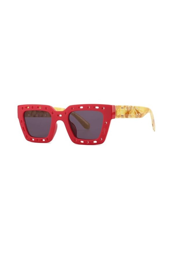 MUTYNE Lunettes de Soleil carrées colorées Femmes Lunettes de Soleil Punk Femme personnalité creuse Lunettes de Mode UV400, R