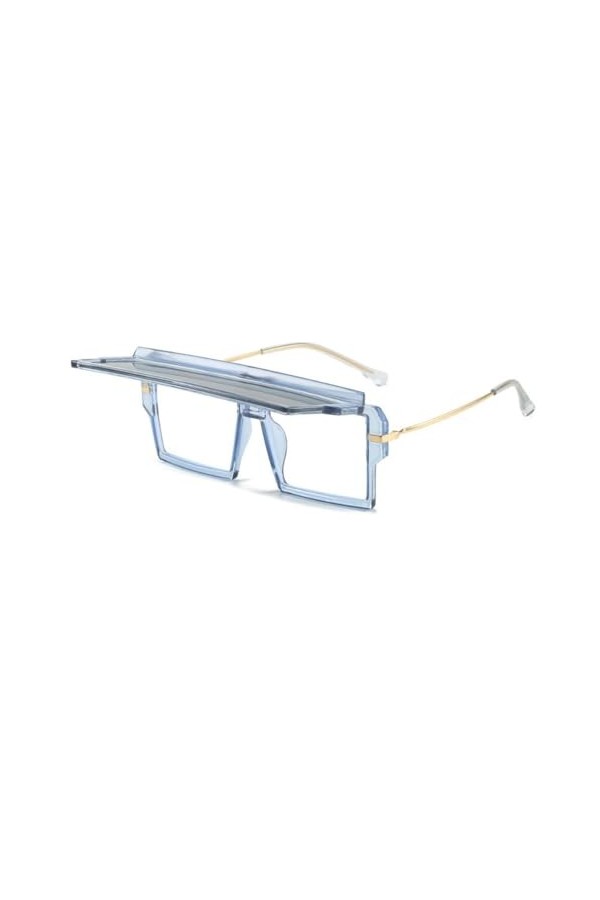 MUTYNE Lunettes de soleil carrées rabattables à la mode pour femmes, lunettes de soleil punk pour hommes, tendance une pièce 