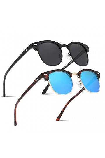 Ninesun miroir lunettes de soleil polarisées semi-sans monture pour hommes et femmes à la mode en plein air pour les lunettes