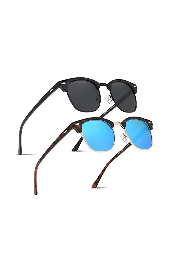 Ninesun miroir lunettes de soleil polarisées semi-sans monture pour hommes et femmes à la mode en plein air pour les lunettes