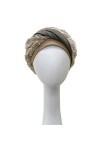CAREBELL Elegance Stockholm Turban oncologique en coton pour chimiothérapie ou alopécie, Camel, Taille Unique