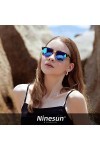Ninesun miroir lunettes de soleil polarisées semi-sans monture pour hommes et femmes à la mode en plein air pour les lunettes