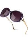 LVIOE Lunettes de soleil polarisées pour femme style Jackie O avec branches en métal doré protection UV, violet