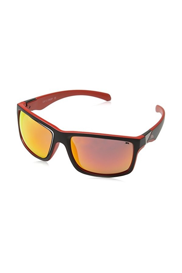 Trespass Drop Lunettes de Soleil Mixte, Noir/Rouge