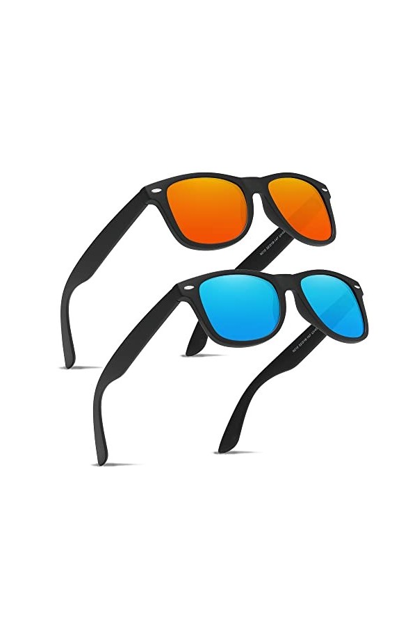 Ninesun lunettes de soleil polarisées classiques pour hommes et femmes unisexe Protection UV Vintage extérieur pour lunettes 