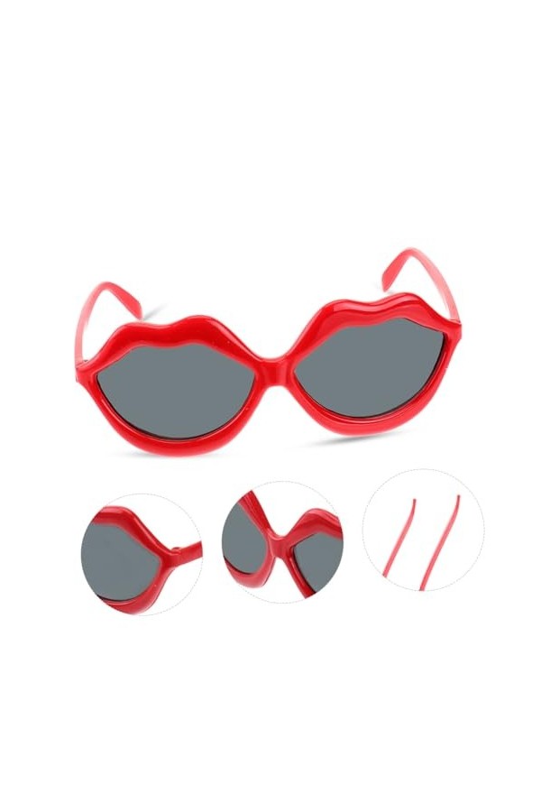 GALPADA 4 Pièces Lunettes De Soleil à Monture Pour Les Lèvres Lunettes De Soleil De Quai Pour Femmes Visières Lunettes Forme 