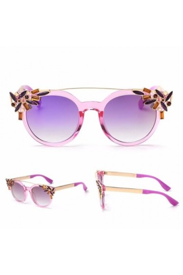 HPIRME Lunettes de Soleil Vintage Femmes Lunettes de Soleil Miroir UV400 Oeil de Chat,5,Taille Unique