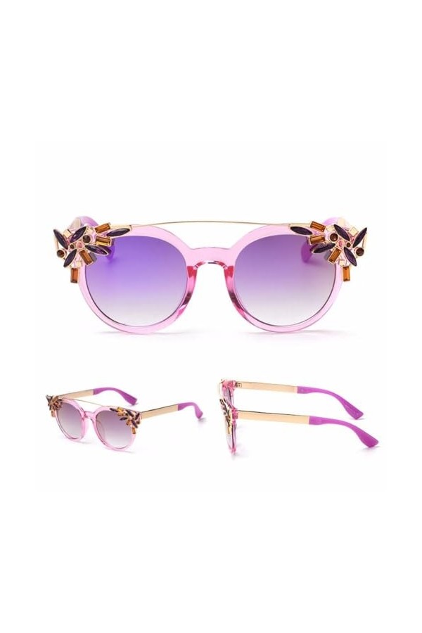 HPIRME Lunettes de Soleil Vintage Femmes Lunettes de Soleil Miroir UV400 Oeil de Chat,5,Taille Unique