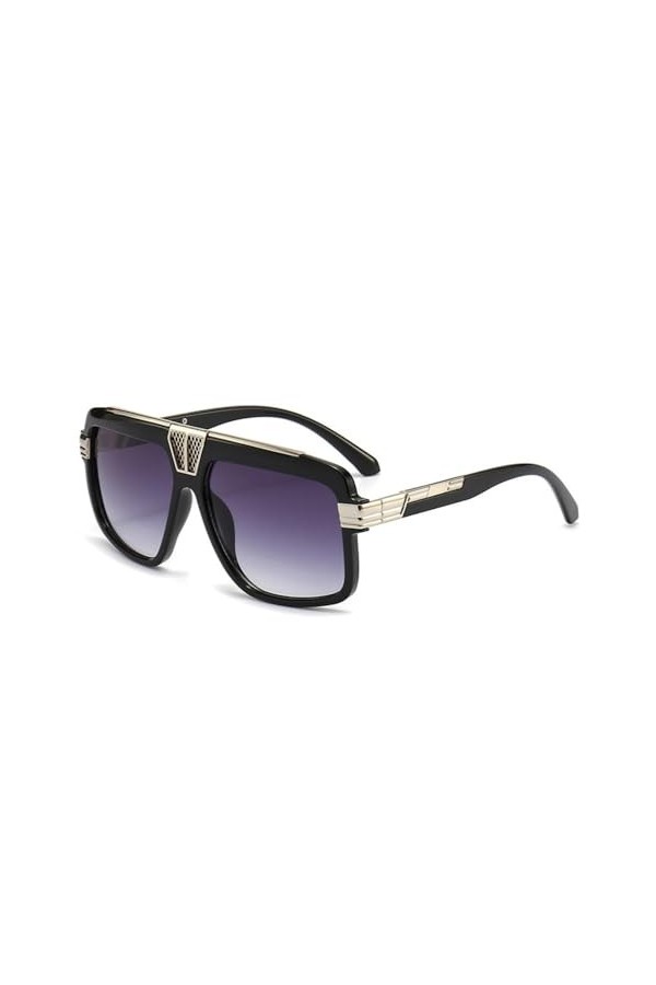 HCHES Lunettes de soleil carrées surdimensionnées pour hommes, Punk, Sport de plein air, nuances UV400, lunettes de soleil Vi