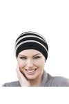 MASUMI Headwear for Chemo | Headwear pour femme | Turban pour perte de cheveux Dorna gris et noir - Gris - Taille Unique