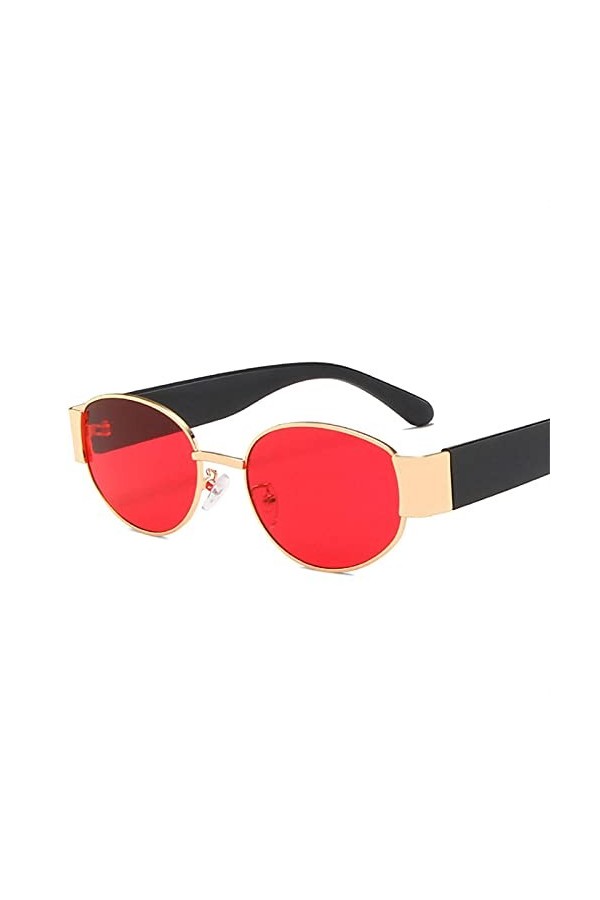 DLSM Mode ovale hommes lunettes de soleil femmes mode classique rouge vintage hip hop lunettes de soleil femmes lunettes de s