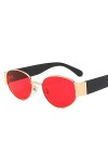 DLSM Mode ovale hommes lunettes de soleil femmes mode classique rouge vintage hip hop lunettes de soleil femmes lunettes de s