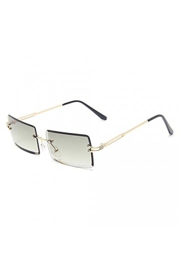 DLSM Lunettes de soleil rectangs sans joindre Femme Square Square Lunettes de soleil mâle pour Femmer Shades UV400 Anti Ultra