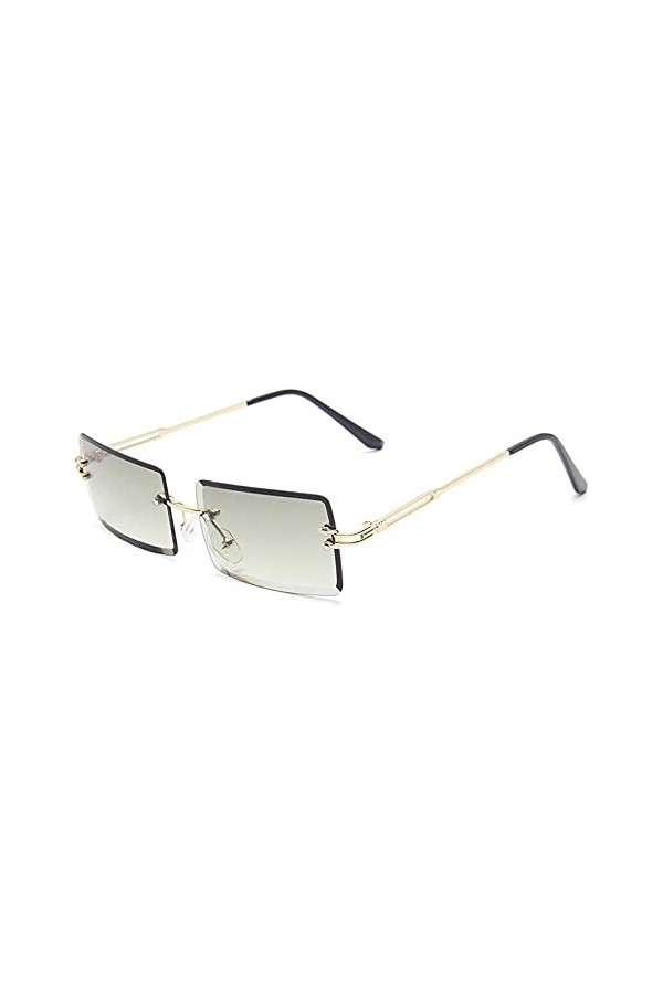 DLSM Lunettes de soleil rectangs sans joindre Femme Square Square Lunettes de soleil mâle pour Femmer Shades UV400 Anti Ultra