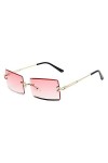 DLSM Lunettes de soleil rectangs sans joindre Femme Square Square Lunettes de soleil mâle pour Femmer Shades UV400 Anti Ultra