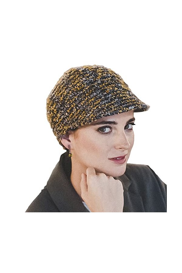 CAREBELL Capri Tweed Ambar Casquette oncologique en bambou pour chimiothérapie ou alopécie, gris, Taille Unique