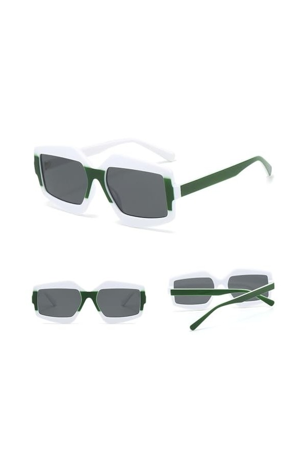 Femmes Lunettes de Soleil Polygone Rétro Hommes Double Couleur Petit Cadre Lunettes de Soleil Femme Verres Transparents Lunet