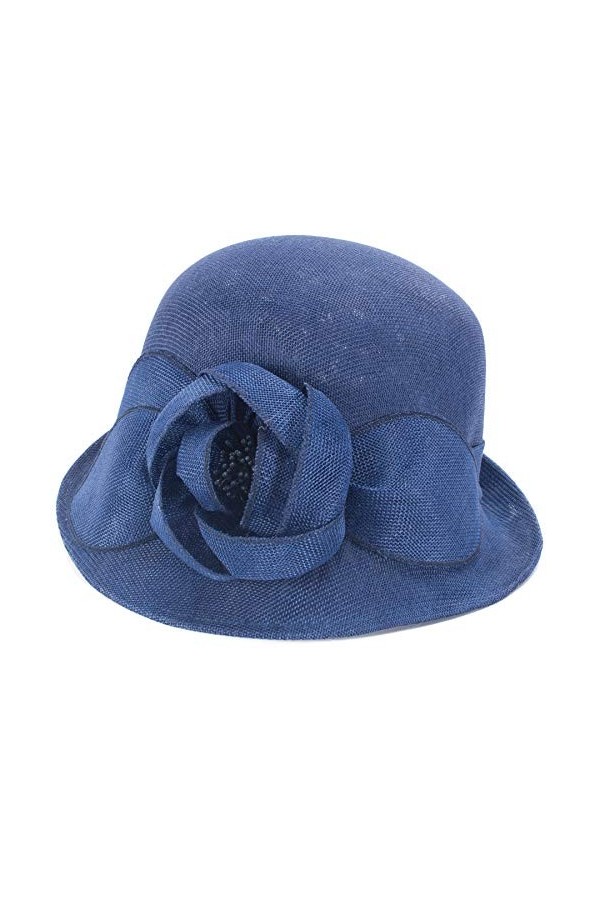 Lawliet Up Turn T417 Chapeau de soleil style Downton Abbey pour femme - Bleu - Taille Unique