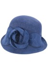Lawliet Up Turn T417 Chapeau de soleil style Downton Abbey pour femme - Bleu - Taille Unique