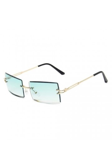 HCHES Lunettes de Soleil sans Monture Femmes Hommes dégradé Dame Lunettes de Soleil rétro Rectangle Coupe lentille Nuances sa