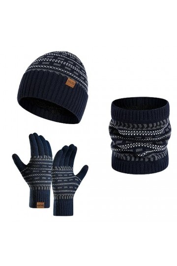 Daysskk Ensemble bonnet écharpe et gants pour homme et femme - Ensemble chaud - Bonnet dhiver - Bonnet pour homme - Écran ta