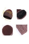 Daysskk Ensemble bonnet écharpe et gants pour homme et femme - Ensemble chaud - Bonnet dhiver - Bonnet pour homme - Écran ta