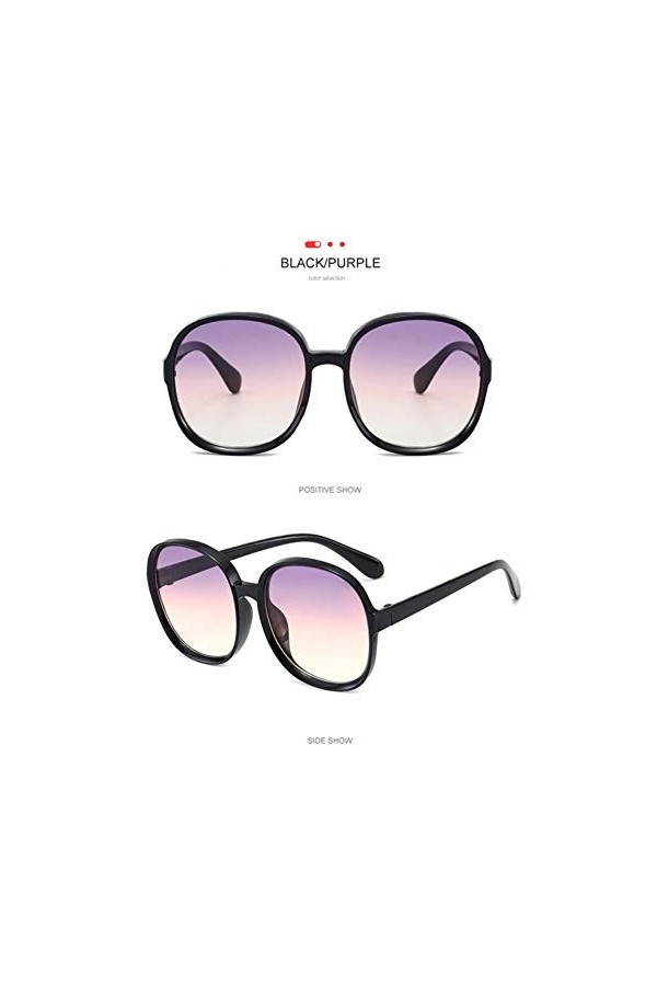 YIERJIU Lunettes Nouvelles Lunettes de Soleil Rondes Femmes surdimensionnées Dames Mode en Plastique en Plein air dégradé Lun