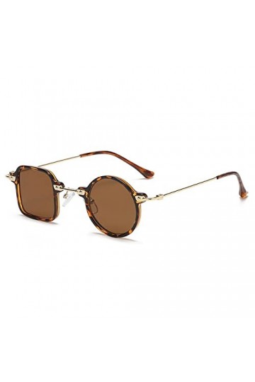 HPIRME Femmes lunettes de soleil carré rond lunettes de soleil lunettes de soleil rétro hommes UV400 nuances lunettes, thé le