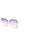 DLSM Femme Cat Lunettes de soleil œil clair océan dégradé Objectif Lunettes Vintage Lunettes de soleil surdimensionnées sans 