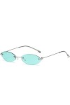 Petites lunettes de soleil ovales Hommes Femmes Lunettes de soleil Rétro Rimless Dames Décoration sans cadre UV400 Utilisé po