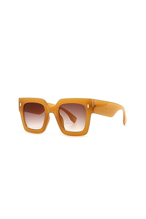 HPIRME Lunettes de soleil à monture carrée femmes Vintage Rivet Decor lunettes de soleil yeux de chat nuances lunettes de sol