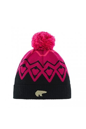 Eisbär Ziggy OS Bonnet à pompon, rose/noir