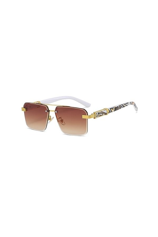 HCHES Petites lunettes de soleil carrées Gold Bound Eye Wear Marble Grain Rectangle Femmes Lunettes de soleil, Violet clair, 