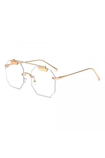 DLSM Lunettes de soleil Femmes Square Women Clear Ocean Ocean Lens Mesdames Convient pour Jogging, Escalade, Vélo, Motos-Doré