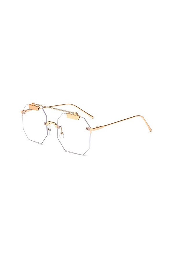 DLSM Lunettes de soleil Femmes Square Women Clear Ocean Ocean Lens Mesdames Convient pour Jogging, Escalade, Vélo, Motos-Doré