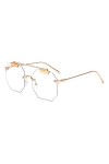DLSM Lunettes de soleil Femmes Square Women Clear Ocean Ocean Lens Mesdames Convient pour Jogging, Escalade, Vélo, Motos-Doré