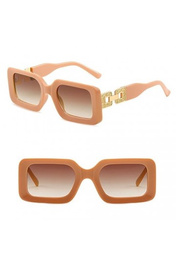 HPIRME Lunettes de soleil carrées rétro pour hommes et femmes, lunettes de soleil pour femmes, diamant, cadre de connexion, j